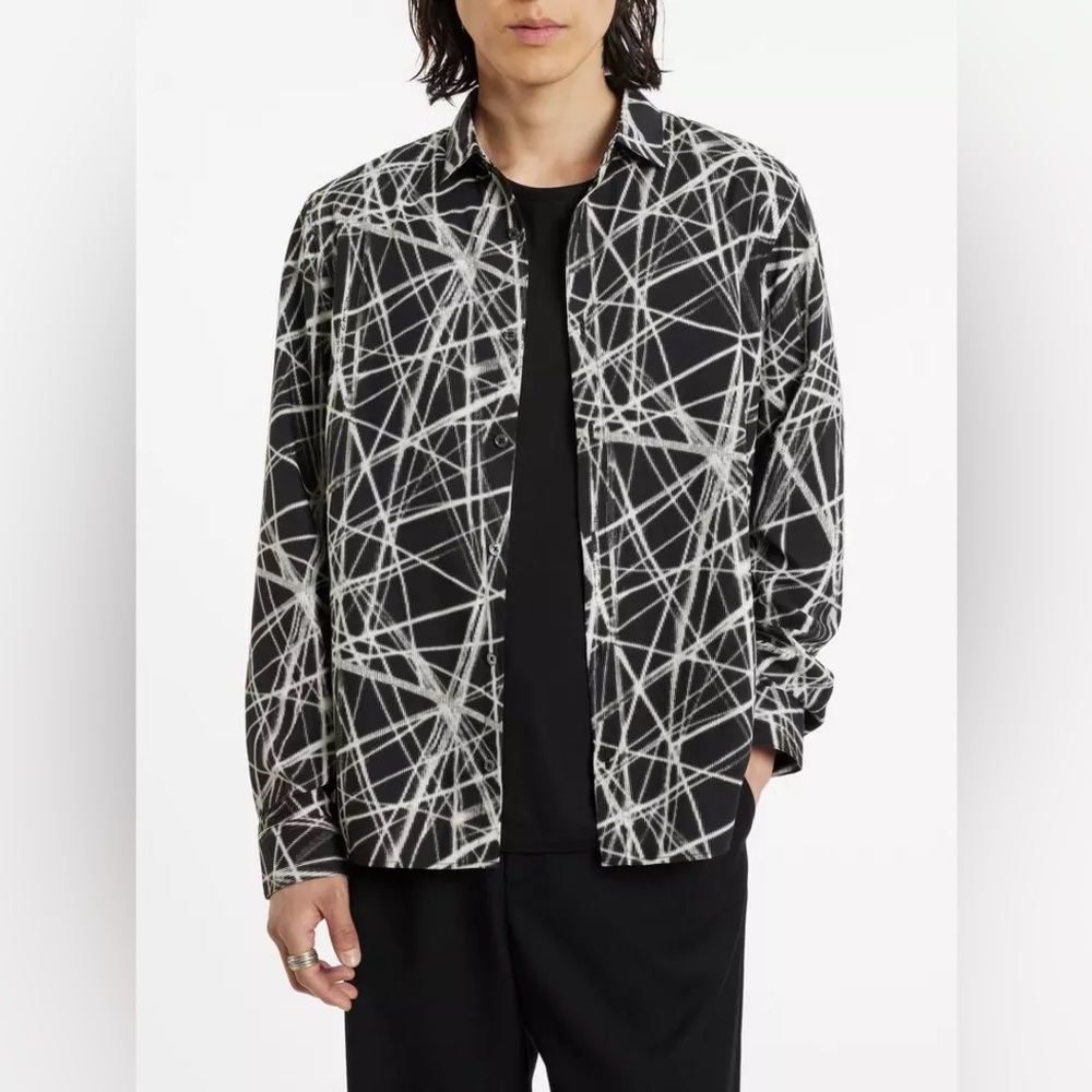 (JZ-49) John Varvatos Abstract Print Kinney Shirt - Picture 2 of 4